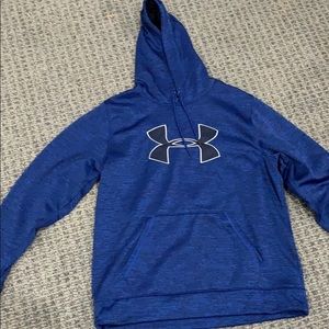 Men’s large blue under armor hooded sweatshirt